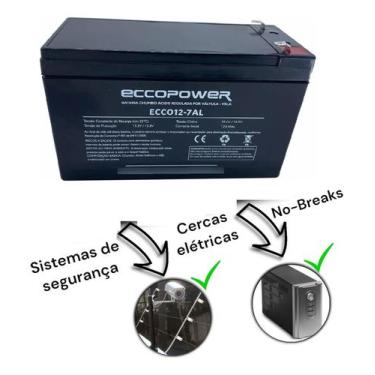 Imagem de Bateria Para Alarme No-Break Cerca Eletrica Unipower 12V 7A 4166 - Ecc