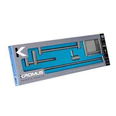 Imagem de Kit Acessórios Para Banheiro Bellus 5 Pçs Aço Inox B700 - KROMUS