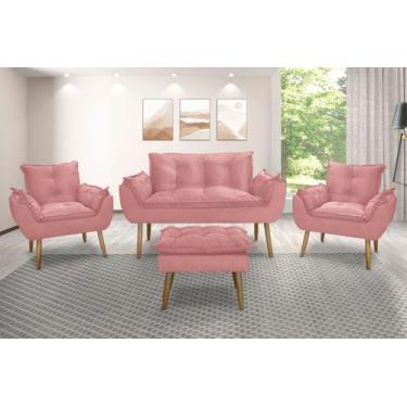 Imagem de Kit Namoradeira Sofá Opala + 2 Poltronas Cadeira Opala + 1 puff - ME, 