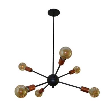 Imagem de Luminária Pendente Sputnik 06 Hastes Moderno Elegante Bivolt 110v / 22
