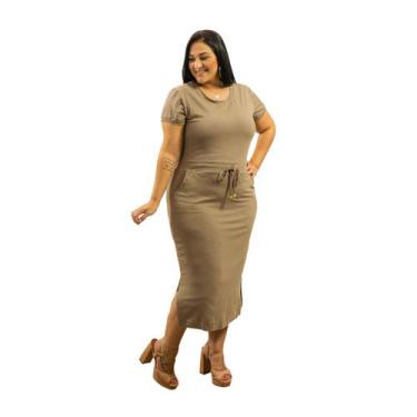 Imagem de Vestido Midi Casual Moda Feminina Com Fenda Lateral Bolsos  - 40 Graus