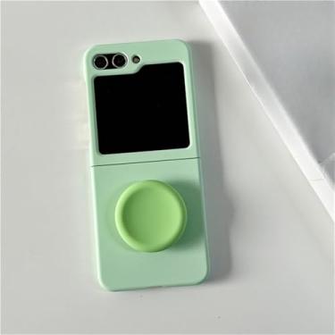 Imagem de Capa redonda com suporte para telefone Candy Color para Samsung Galaxy Z Flip 6 5 4 3 Capa traseira protetora para ZFlip4 ZFlip5 ZFlip6 Case Shell, verde, para Z Flip 6