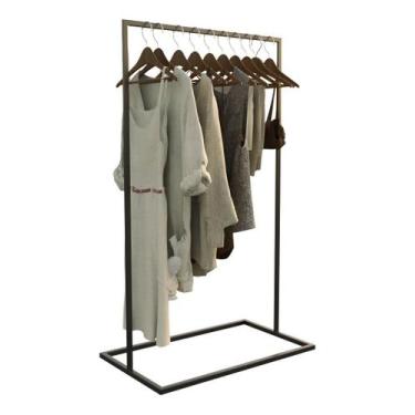 Imagem de Cabideiro Organizar Preto Camisas Estilo Bancada Moderna - Technox