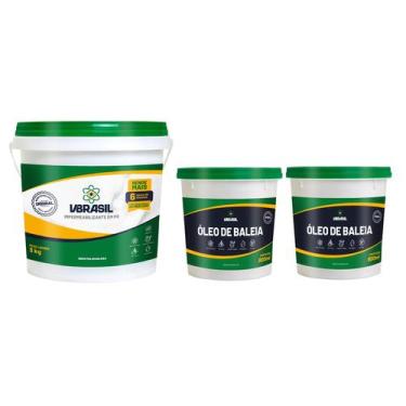 Imagem de KIT Impermeabilizante VBrasil 3kg + 2 Óleo de Baleia 900ml