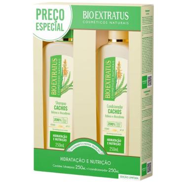 Imagem de Kit Bio Extratus Cachos Hidratação e Nutrição Shampoo 250ml + Condicionador 250ml
