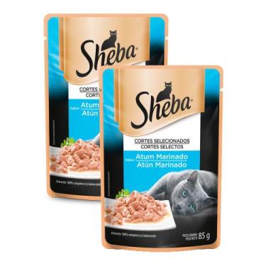 Imagem de Kit 2 Ração Úmida para Gatos Sheba Adulto Sabor Atum Marinado em Sachê