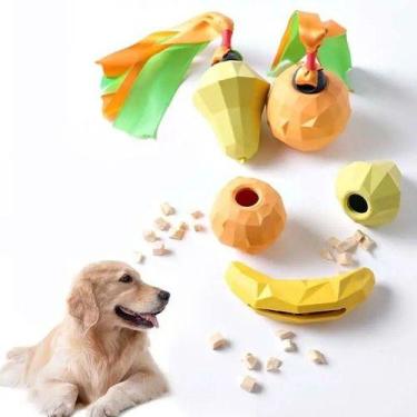 Imagem de Brinquedo Pet Interativo Recheável Cachorro Pera Banana Geométrica Por