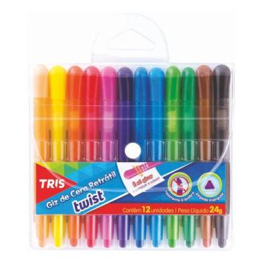 Imagem de Giz De Cera Retrátil 12 Cores New Twist Tris