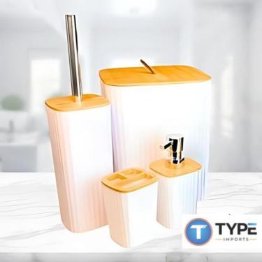 Imagem de Kit Lavabo Lixeiro Saboneteira Dispenser e Porta Escova de Dente e San