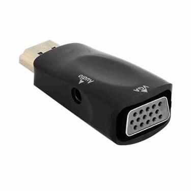Imagem de Fêmea para Vga Fêmea, Com Cabo de Saída de áudio de 3.5mm Hd 1080p Fêmea para Vga Fêmea Conversor Adaptador para Adaptador Vga Branco (Preto)