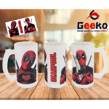 Imagem de Caneca de Chopp Deadpool Geeko, Jateada, 500ml