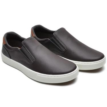 Imagem de Sapatenis Masculino Slip On Casual Confortável - Pettinari, Marrom, 39