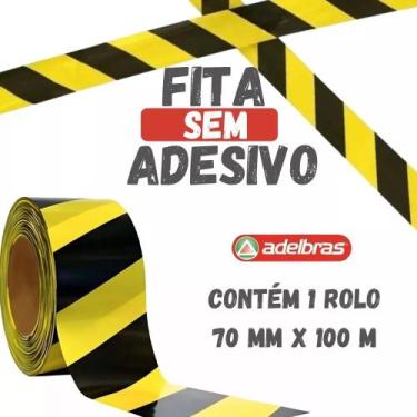 Imagem de Fita Zebrada 70mm Fita Para Demarcação 100 Metros - Adelbrás