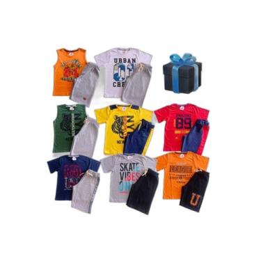 Imagem de Kit Roupa Infanto Juvenil 4 Pçs 2 Conjunto Masculino10/12/14 - Kitilic