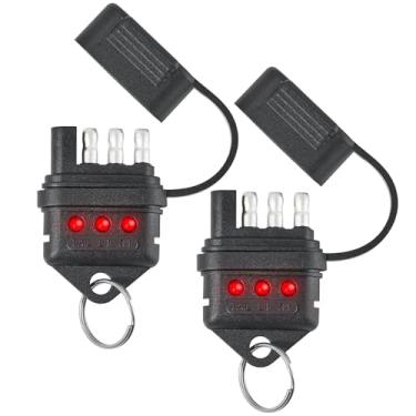 Imagem de RED WOLF Testador de reboque de 4 vias para reboque, luz de corrida de freio, testador de circuito, conector plano de 4 pinos, azul com indicador de LED para reboque, reboque, reboque, caminhões U-Haul