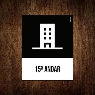 Imagem de Placa Sinalização Ícone - 15 Andar 18X23 - Sinalizo