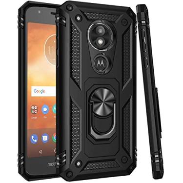 Imagem de Zoeirc Capa para celular Moto E5 Play, Moto E5 Go/Moto E5 Cruise, [grau militar] Suporte magnético para anel de carro com suporte de suporte, capa protetora para Motorola Moto E5 Play (preto)