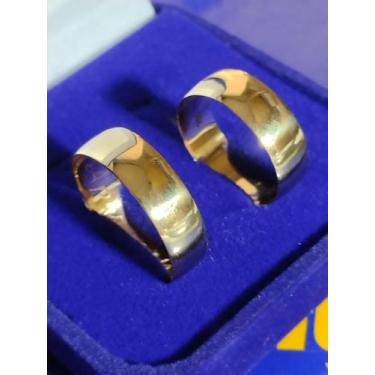 Imagem de Par Alianças Ouro 18 Kilates Noivado Casamento 7 Gramas 5 mm