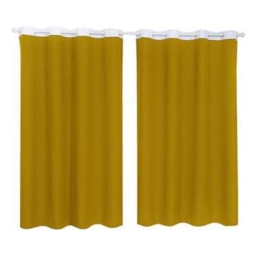 Imagem de Cortina Tecido Oxford Faixa Branco 1,80M X 2,80M - Amarelo - Campari
