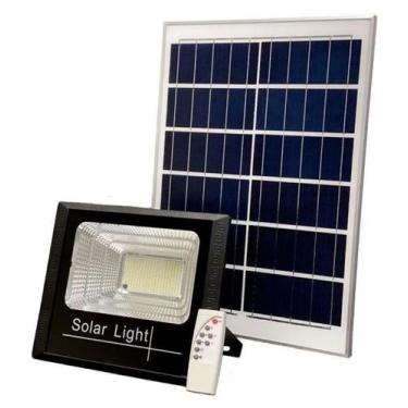 Imagem de Refletor Led Solar Holofote  ATP 400W Com Placa Bateria Prova Dágua Al