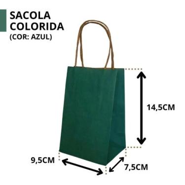 Imagem de 10 Sacola De Papel Kraft Presente Colorida 9,5x7,5x14,5cm - DB, (5040)