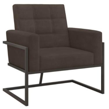 Imagem de Poltrona Base de ferro para Manicure Sala de Estar Decorativa Cadeira 