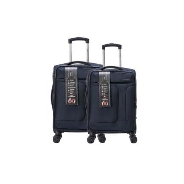 Imagem de Kit 2 Malas P e M Expansor Rodas 360º Zíper Antifurto - Tripx, Preto
