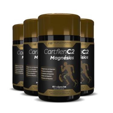 Imagem de 4X Cartflen C2 5 Tipos De Magnésios 60Caps Hf Suplementos