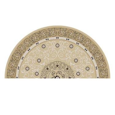 Imagem de TOUSSE Tapete redondo, tapete lavável, antiderrapante, tapetes para sala de estar, tapetes para quarto, tapete circular, tapetes vintage boho, pelo baixo, macio (flor 18,80 x 160 cm)