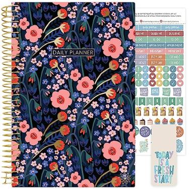 Imagem de bloom daily planners Agenda de calendário sem data – Organizador de paixão/objetivo – Agenda mensal/semanal com abas (janeiro a dezembro) – 14 cm x 21 cm – Poppy Meadow, azul