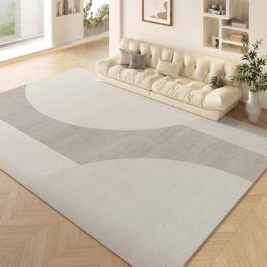 Imagem de Tapete geométrico creme para sala de estar de grande área, tapetes de fácil manutenção para quarto, linhas artísticas, tapetes retangulares, YHT075, K, 300x400CM