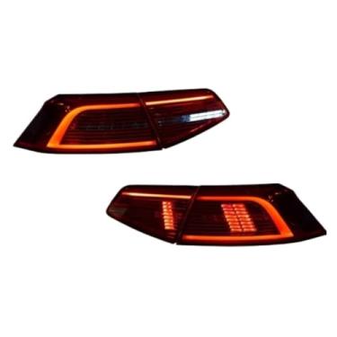 Imagem de Estilo de carro compatível com luzes traseiras VW Passat B8 2017, adequado para Passat, lâmpada traseira LED, sinal de dínamo DRL, freio reverso, acessórios automotivos