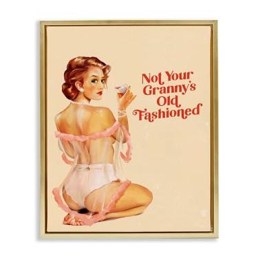 Imagem de Stupell Industries Not Your Granny's Old Fashioned Framed Floater Canvas Wall Art Design by The Whiskey Ginger, moldura flutuante dourada, 25 x 31