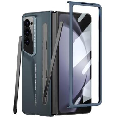 Imagem de YQODSZ Capa para Samsung Galaxy Z Fold 6 2024 com suporte colável para caneta S e caneta Stylus, Z Fold 6 5g capa para celular com protetor de tela, capa protetora para câmera Z Fold 6 verde
