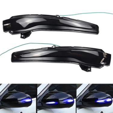 Imagem de Yoegerery Luzes de seta dinâmicas para espelho retrovisor, lâmpada piscante LED para Ben-z C E S GLC W205 W213 V Classe W447 (azul-amarelo)