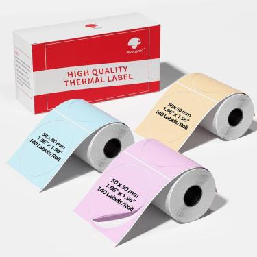 Imagem de Etiquetas térmicas circulares Memoqueen Phomemo M110/M221/M220/M120/M200/M110S