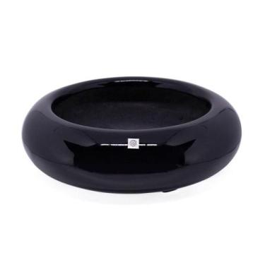 Imagem de Vaso Bacia Decorativo Redondo Em Fibra Para Planta Preto P 8 Cm B02 - 