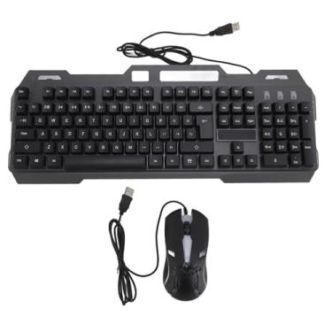 Imagem de Combo De Teclado E Mouse Para Jogos Com Fio, Teclado Ergonômico De Tamanho Padrão Com 104 Teclas E Retroiluminação Rgb Mouse Para Computador Com Controle Preciso De 1200 Dpi