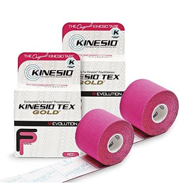 Imagem de Kinesio Taping - Fita Atlética Terapêutica Elástica Tex Gold Fp - Vermelho – 2 Pol. X 13 Pés - Pacote Com 2
