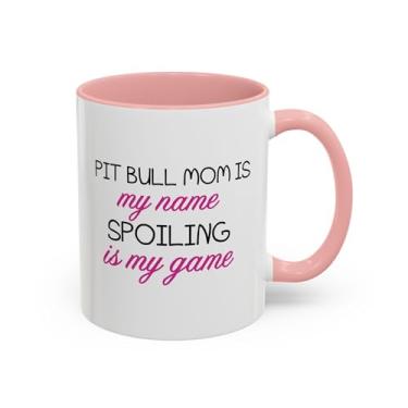 Imagem de Caneca de café Pit Bull Mom, presente para amantes de pitbull, caneca para pais de animais de estimação, presente exclusivo para mãe de cachorro, xícara de café engraçada para mães de animais de