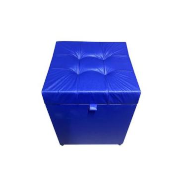 Imagem de Puff baú quadrado 1 lugar 36x36 cm material sintetico azul royal - NEG