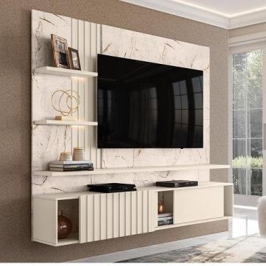Imagem de Home Theater Atena para TV de até 65 polegadas - CALACATA / OFF WHITE 