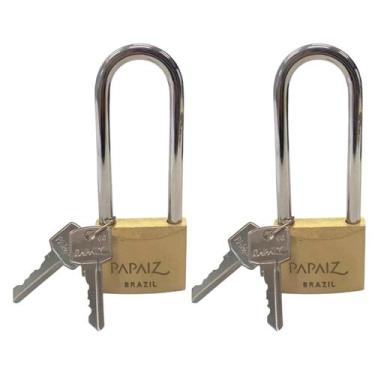 Imagem de 2 Cadeado Haste Longa 40/70 Alta Segurança Haste Reforçada - Papaiz