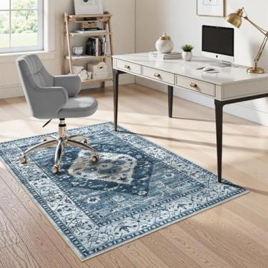 Imagem de Anidaroel Tapete de cadeira de escritório para piso de madeira e azulejo, tapete de 10 x 15 cm para cadeira de escritório, tapete sob a mesa para cadeira de rodinhas em madeira, tapete protetor de