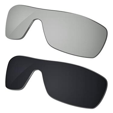 Imagem de Galvanic Lentes de reposição para óculos de sol Oakley Batwolf OO9101 - cromado + preto polarizado - Pacote combo