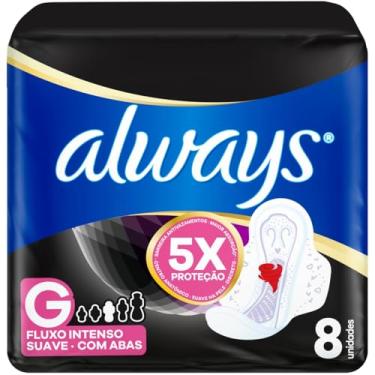 Imagem de Absorvente Always Noites Tranquilas Suave com Abas - 8 unidades, Branco