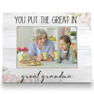 Imagem de FLDAS Porta-retrato Great Grandma 20 x 25 cm, molduras para avós, presentes de aniversário de dia das mães para bisavós, presentes de netos, "You Put The Great in Great Grandma", porta-retratos da