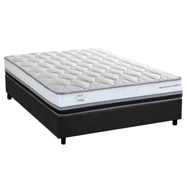 Imagem de Cama Box Casal: Colchão Molas Ensacadas Herval La Playa C1634 + Base crc Suede Gray (13...