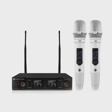 Imagem de Microfone Kadosh K-502M Branco Duplo Sem Fio Recarregável Profissional - K502M