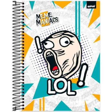 Imagem de Caderno Universitário Capa Dura 10 x 1 160 Folhas Meme Maniacs 2520576 Spiral Mm - pt 1 un